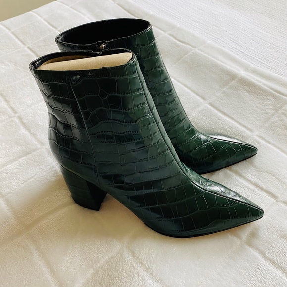 marc fisher crocodile leather booties